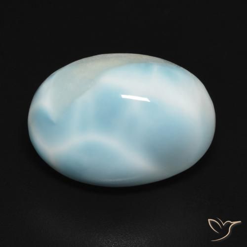 6.61ct Naturale Blu verdastro chiaro Larimar, Ovale, Opaco
