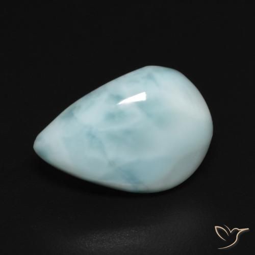3.64ct Naturale Blu verdastro chiaro Larimar, Forma a pera, Opaco