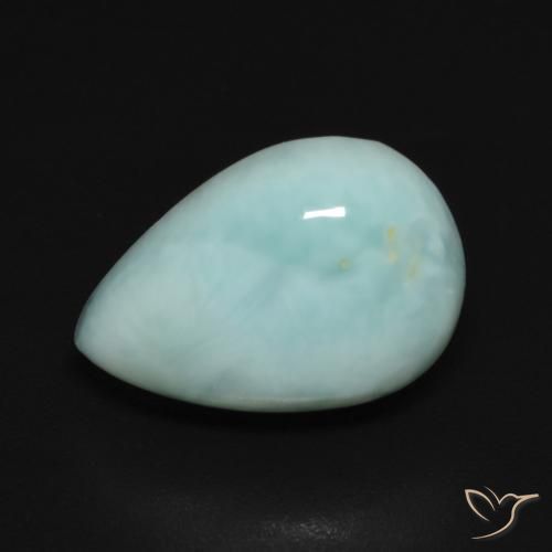 3.74ct Naturale Blu verdastro chiaro Larimar, Forma a pera, Opaco