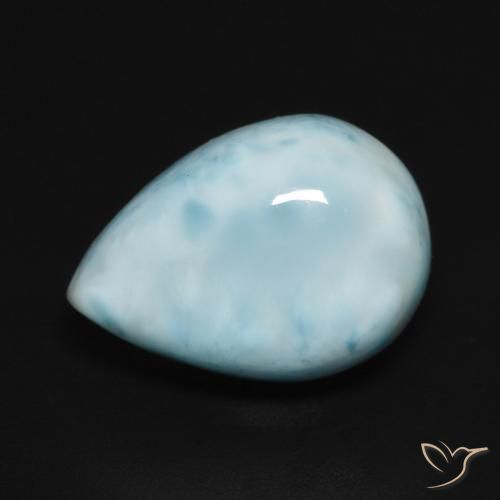 6.36ct Naturale Blu verdastro chiaro Larimar, Forma a pera, Opaco