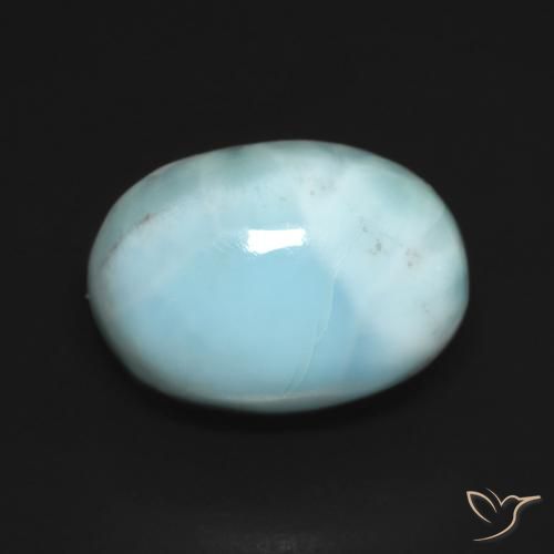 7.63ct Naturale Blu verde Larimar, Ovale, Opaco