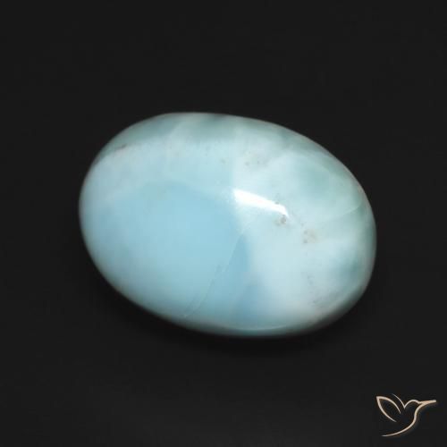 Larimar Blu verde naturale da 7.63 ct, Ovale, Opaco