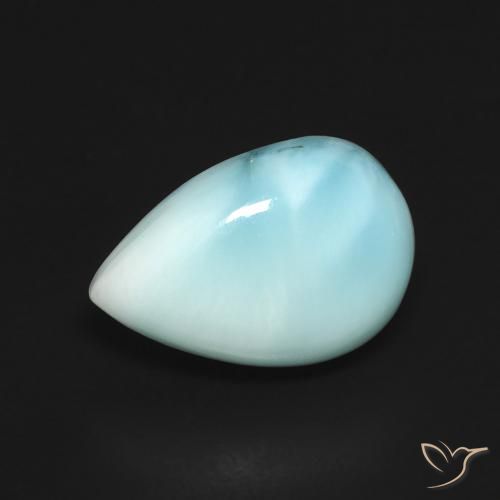 2.83ct Naturale Blu verdastro chiaro Larimar, Forma a pera, Opaco
