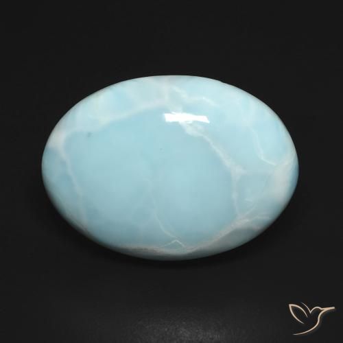 14.16ct Naturale Blu verdastro chiaro Larimar, Ovale, Opaco