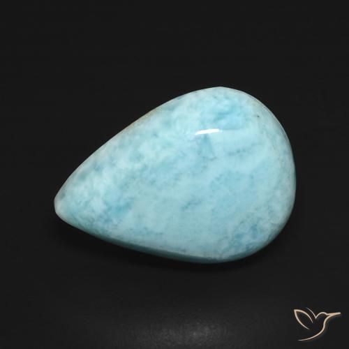 7.02ct Naturale Blu verde Larimar, Forma a pera, Opaco