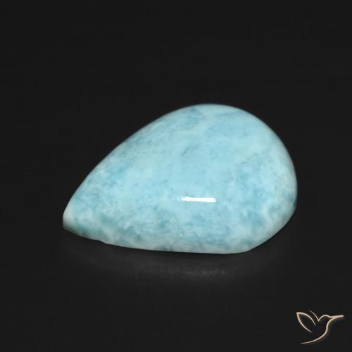 Larimar Blu verde naturale da 7.02 ct, Forma a pera, Opaco