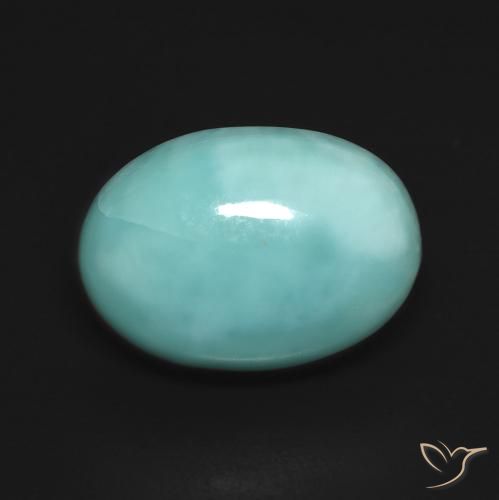 6.76ct Naturale Verde bluastro chiaro Larimar, Ovale, Opaco