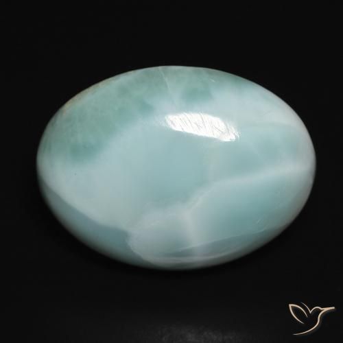 13.77ct Naturale Blu verdastro chiaro Larimar, Ovale, Opaco