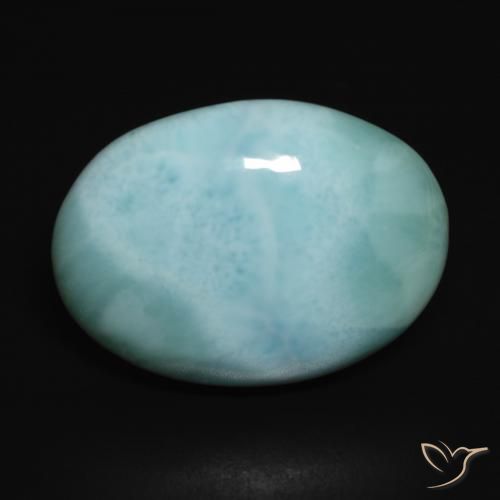 13.46ct Naturale Blu verdastro chiaro Larimar, Ovale, Opaco