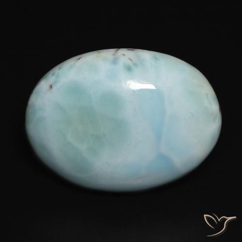 14.11ct Naturale Blu verdastro chiaro Larimar, Ovale, Opaco