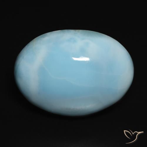 17.89ct Naturale Verde bluastro chiaro Larimar, Ovale, Opaco