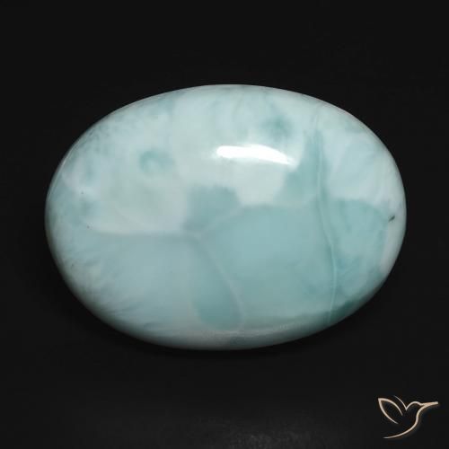 15.28ct Naturale Blu verdastro chiaro Larimar, Ovale, Opaco