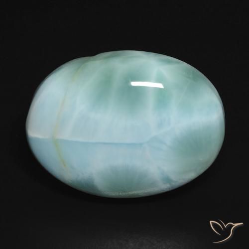 15.85ct Naturale Blu verde Larimar, Ovale, Opaco