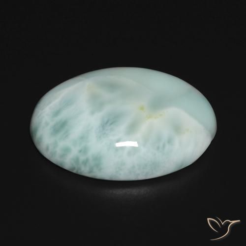 Larimar Verde bluastro chiaro naturale da 13.43 ct, Ovale, Opaco