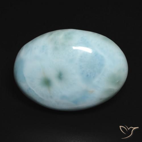 15.11ct Naturale Blu verde Larimar, Ovale, Opaco