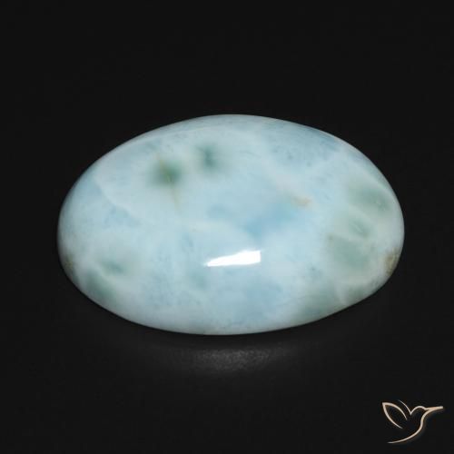 Larimar Blu verde naturale da 15.11 ct, Ovale, Opaco