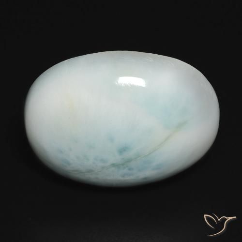 16.21ct Naturale Blu verdastro chiaro Larimar, Ovale, Opaco