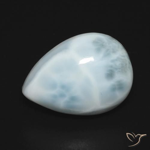 Larimar Blu verde naturale da 7.88 ct, Forma a pera, Opaco
