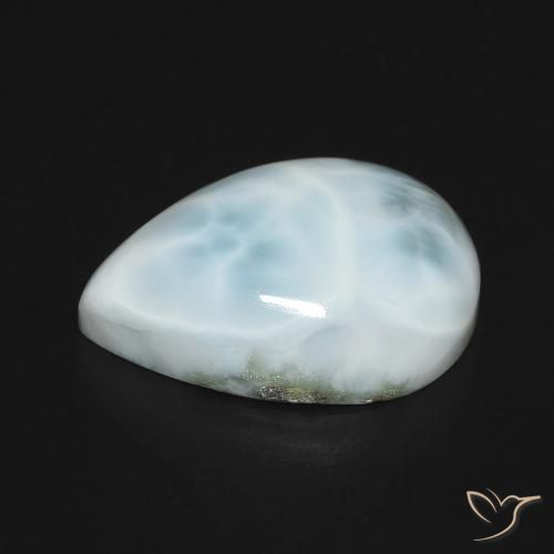 Larimar Blu verde naturale da 7.88 ct, Forma a pera, Opaco