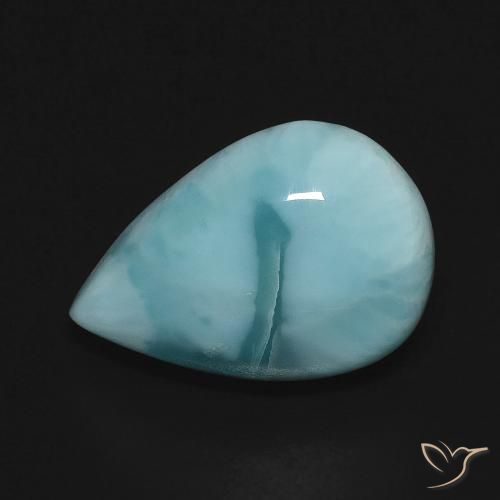 4.90ct Naturale Blu verde Larimar, Forma a pera, Opaco