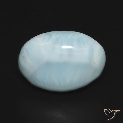 5.29ct Naturale Blu verdastro chiaro Larimar, Ovale, Opaco