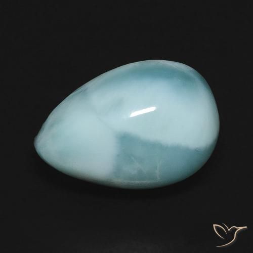 4.75ct Naturale Blu verdastro chiaro Larimar, Forma a pera, Opaco
