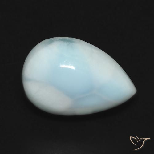 3.61ct Naturale Blu verde Larimar, Forma a pera, Opaco