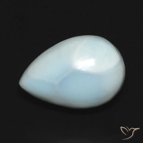 Larimar Blu verde naturale da 3.61 ct, Forma a pera, Opaco