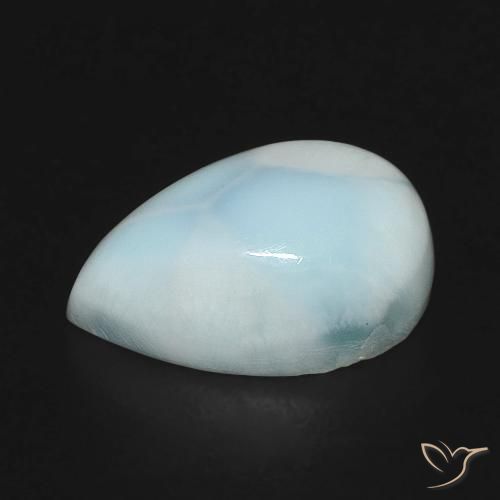Larimar Blu verde naturale da 3.61 ct, Forma a pera, Opaco