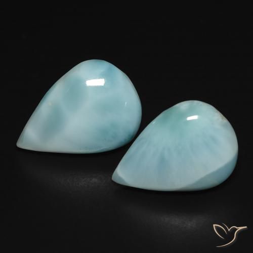 7.32ctw Naturale Blu verde Larimar, Forma a pera, Opaco