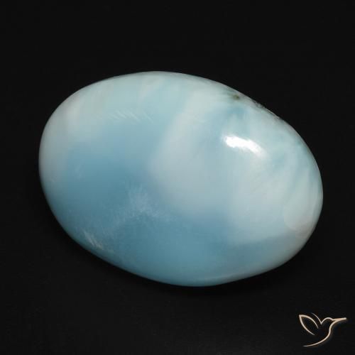 Larimar Blu verde naturale da 10.67 ct, Ovale, Opaco