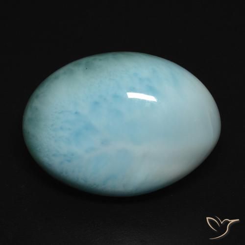 12.29ct Naturale Blu verdastro chiaro Larimar, Ovale, Opaco