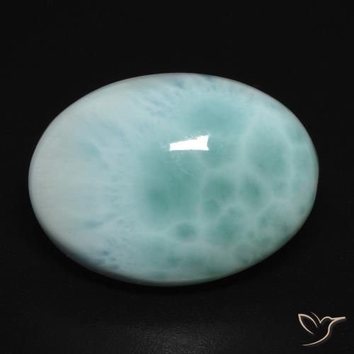 11.26ct Naturale Blu verde Larimar, Ovale, Opaco