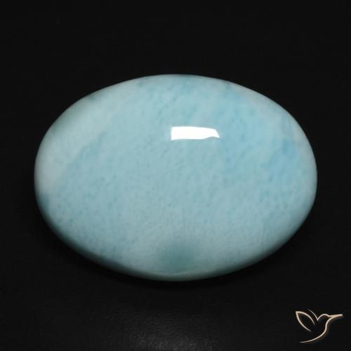 11.23ct Naturale Blu verde Larimar, Ovale, Opaco