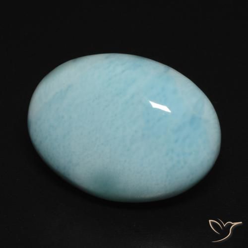 Larimar Blu verde naturale da 11.23 ct, Ovale, Opaco