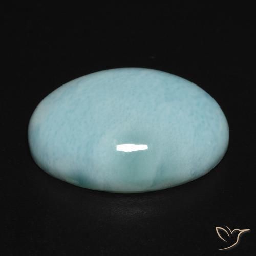 Larimar Blu verde naturale da 11.23 ct, Ovale, Opaco