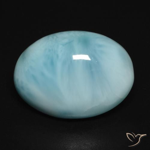 10.72ct Naturale Blu verdastro chiaro Larimar, Ovale, Opaco