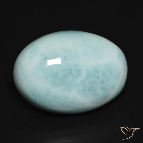 11.86ct Naturale Blu verdastro chiaro Larimar, Ovale, Opaco