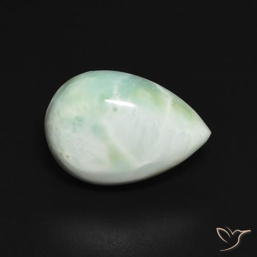 3.65ct Naturale Giallo Pallido Verde Larimar, Forma a pera, Opaco