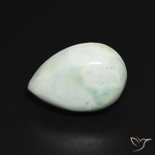 Larimar Giallo Pallido Verde naturale da 3.65 ct, Forma a pera, Opaco