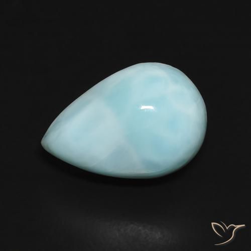 2.94ct Naturale Blu verdastro chiaro Larimar, Forma a pera, Opaco