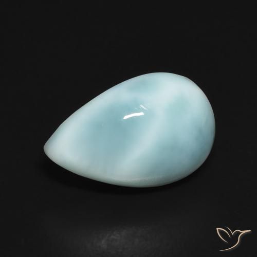2.77ct Naturale Blu verdastro chiaro Larimar, Forma a pera, Opaco