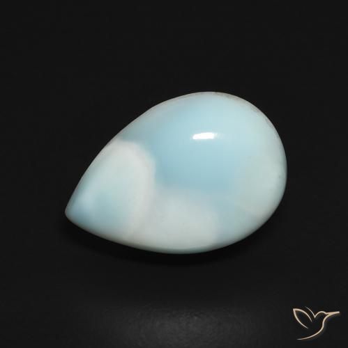 3.63ct Naturale Blu verde Larimar, Forma a pera, Opaco