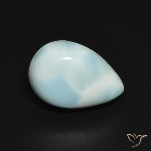 Larimar Blu verde naturale da 3.63 ct, Forma a pera, Opaco