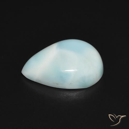 Larimar Blu verde naturale da 3.63 ct, Forma a pera, Opaco