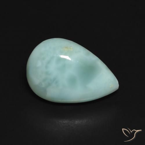 2.15ct Naturale Buish Green Larimar, Forma a pera, Opaco