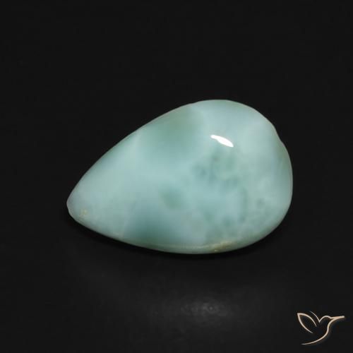 Larimar Buish Green naturale da 2.15 ct, Forma a pera, Opaco