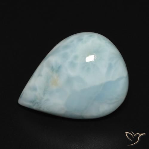 6.65ct Naturale Blu verdastro chiaro Larimar, Forma a pera, Opaco