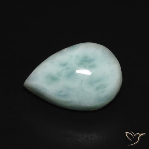 4.17ct Naturale Blu verde Larimar, Forma a pera, Opaco