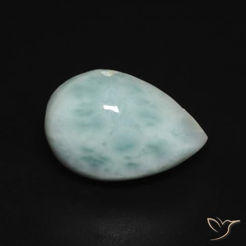 Larimar Blu verde naturale da 4.17 ct, Forma a pera, Opaco
